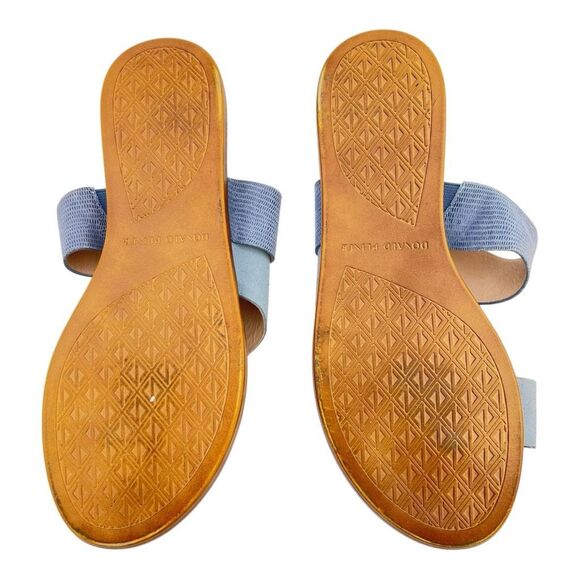 Donald Pliner Women's Galena Leather Toe Post Slip-On Sandals Blue Size 8 Blue - Picture 6 of 7